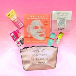 7 Piece Teen Skincare, Selfie Light, and Cosmetic Bag